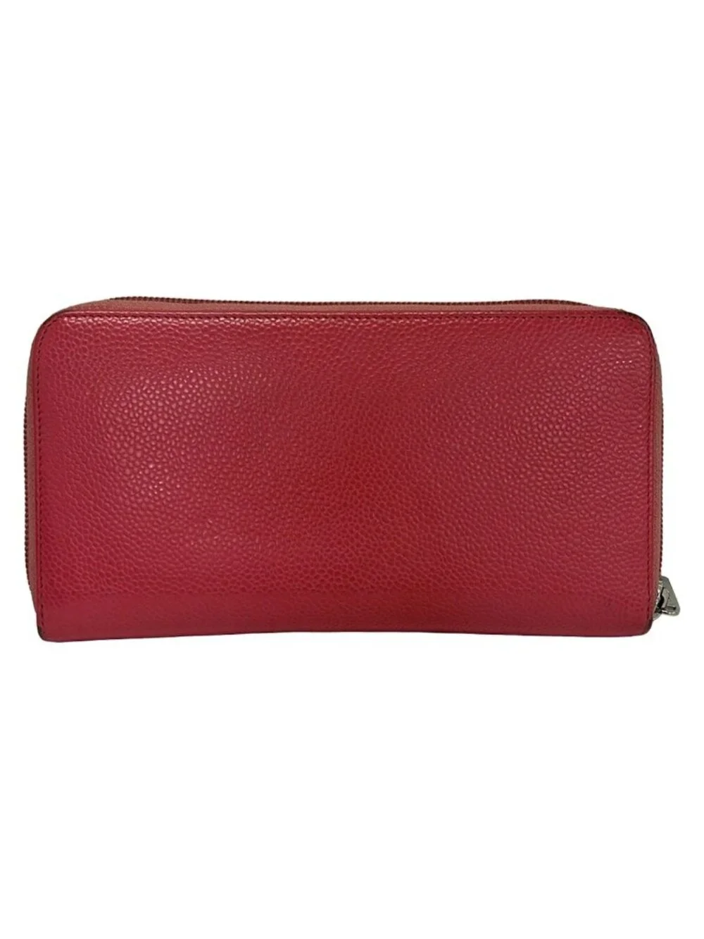Chanel Wallet Pink Zip Around Silver
